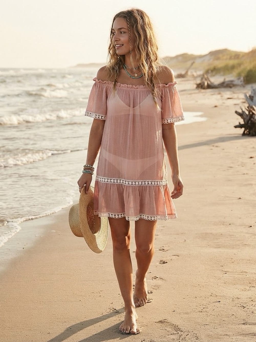 Eberjey Anthropologie Summer of Love Devon Swimsuit Cover Up Size S/M